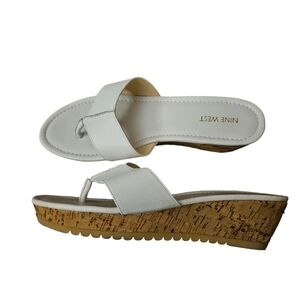 Nine West sz 10 white wedge sandals crop top new in box